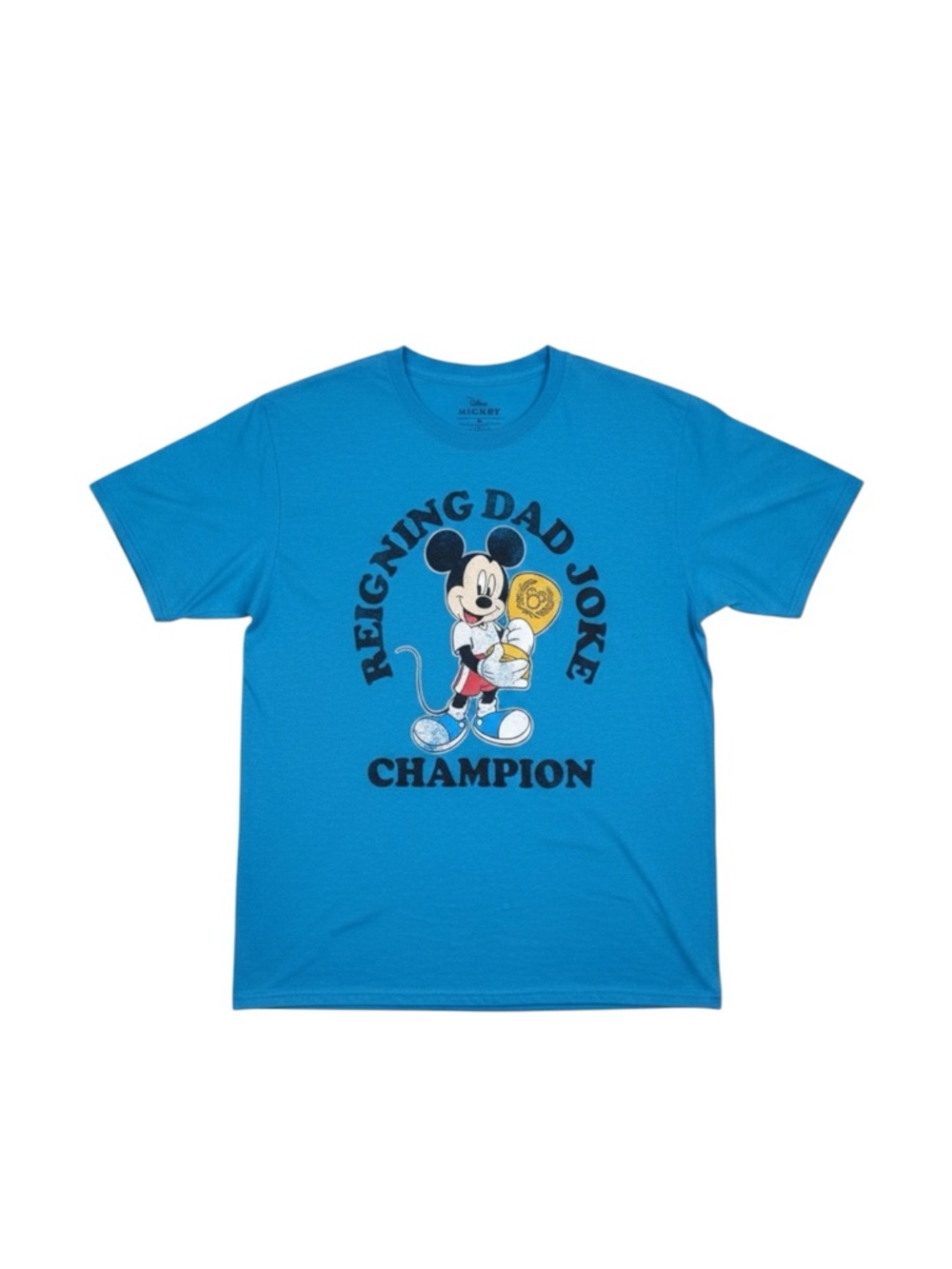 Disney Mickey Mouse Dad Joke T-Shirt Blue Vintage Graphic Tee Men's Medium